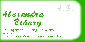 alexandra bihary business card